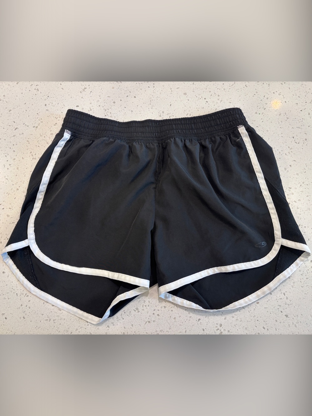 Black C9 by Champion Running Shorts with White Trim - Women's Athletic Shorts